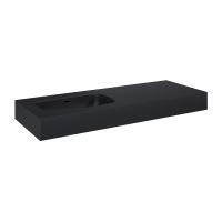 LOTOSAN Lotostone umyvadlo v desce asymetrické 120cm, L černá matná LOTOSAN Lotostone umyvadlo v desce asymetrické 120cm, L černá matná